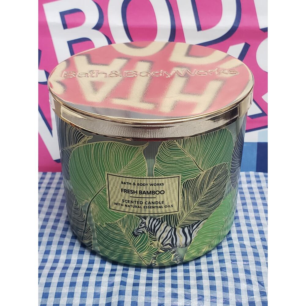 BBW Fresh Bamboo Large 3 Wick Candle Home Fragrance Decor